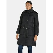 Big Chill Women's and Women's Plus Maxi Puffer Coat with Hood, Heavyweight, Sizes S-3X